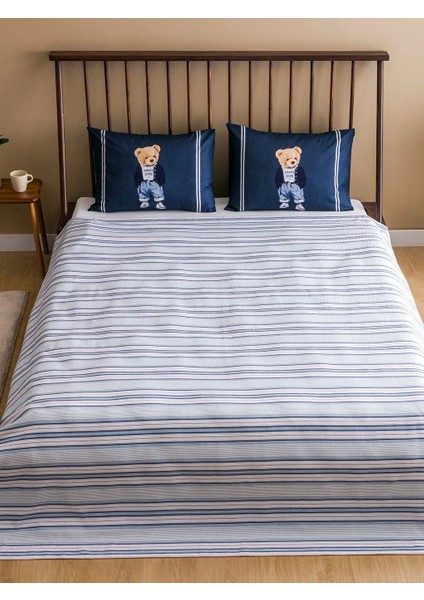 Lcw Home Lacivert Ayı Teddy Baskılı Pamuklu Çift Kişilik Pike Seti 200X220/50X70 cm fiyatları