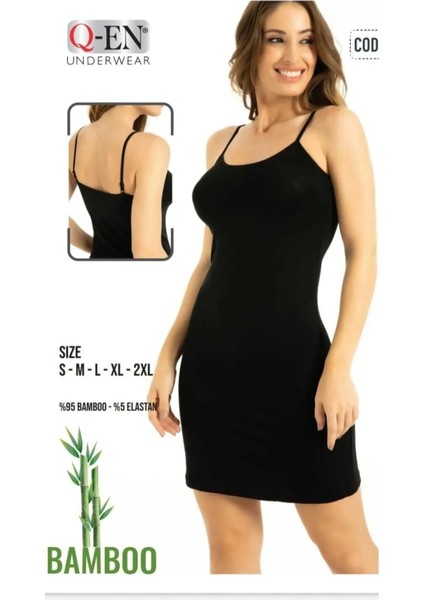 Ip Askılı Bambu Kombinezon 302