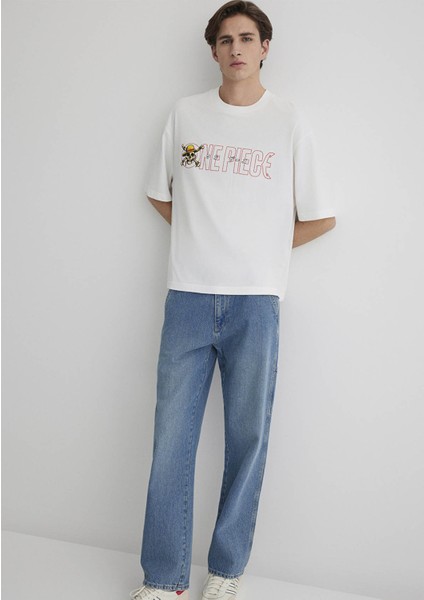 One Piece Baskılı Ekru Tişört 0612663-70057 fiyatları