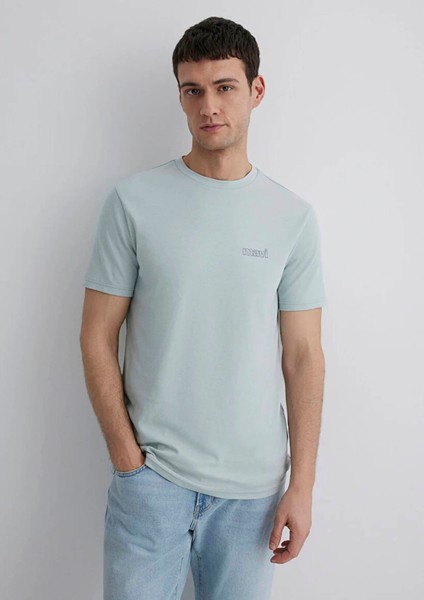 Mavi Logo Baskılı Yeşil İnterlok Tişört 0610360-70148