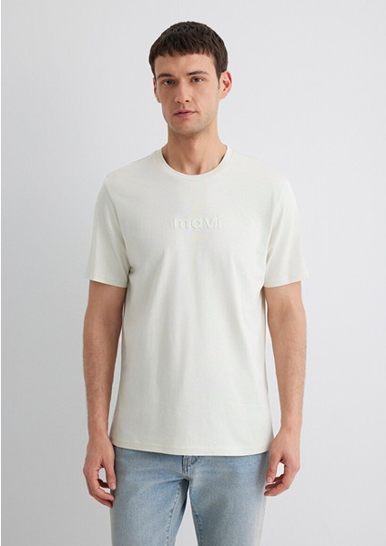 Mavi Logo Baskılı Ekru Tişört 0612732-70142 modelleri