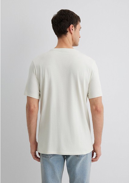 Mavi Logo Baskılı Ekru Tişört 0612732-70142 fırsatları