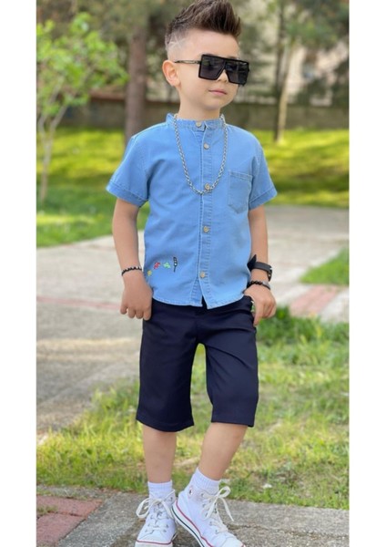Jeans Gömlekli Kaprili Erkek Takım
