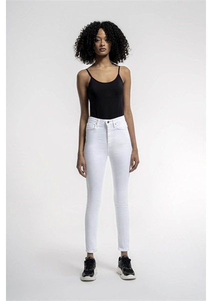 Beyaz Kadın Jean Pantolon LF2032465