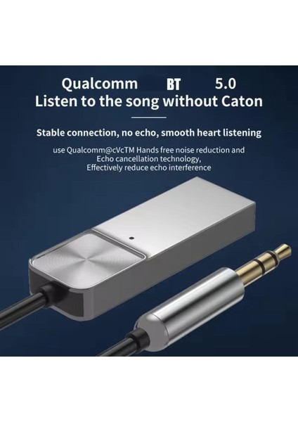 Bluetooth Wireless Bt5.1 USB To 3,5mm Araç Kiti Bluetooth Araç Içi Fm Transmitter Hif Ses Destekli