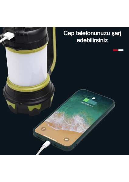 100W 8000 Lümen USB Şarjlı LED Kamp El Feneri Su Geçirmez Lamba