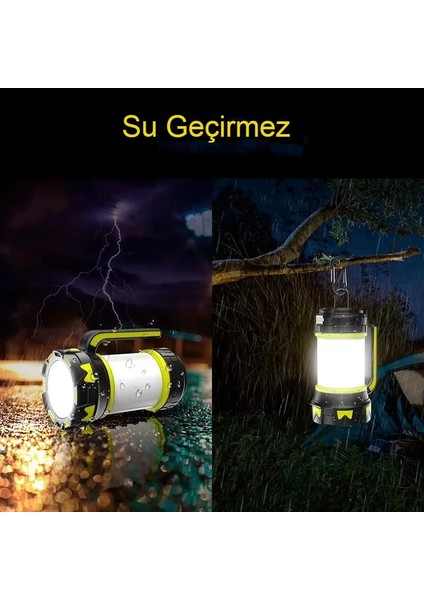 100W 8000 Lümen USB Şarjlı LED Kamp El Feneri Su Geçirmez Lamba
