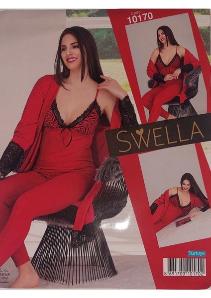 3'lü Pijama Takımı (Gecelik)