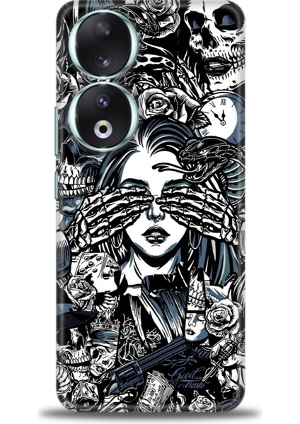 Huawei Honor 90 Kılıf Hd Baskılı Kılıf + Seramik Tam Kaplayan Ekran Koruyucu 352