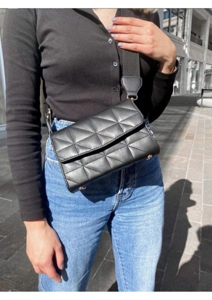 Kolon Askılı Nakış Desenli Ayarlanabilir El ve Omuz Çantası