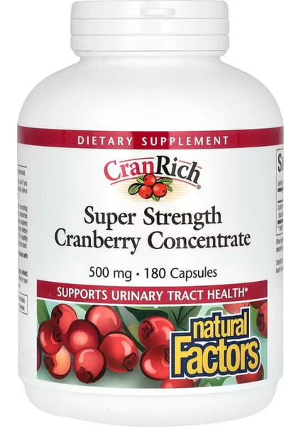 Cranrich Super Strength Cranberry Concentrate 500 mg 180 Capsules