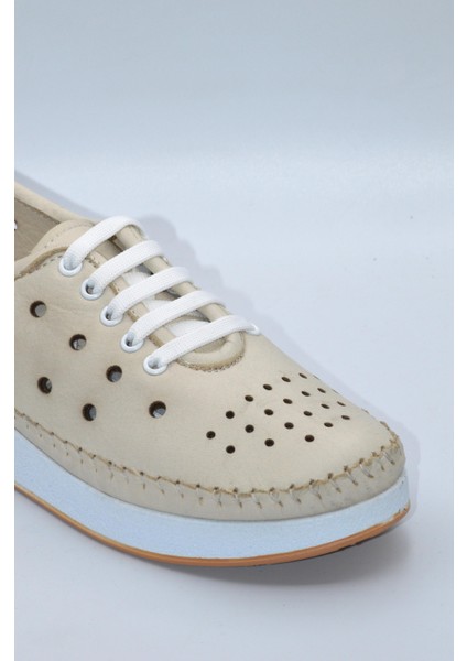 Kadın Deri Bej Delikli Günlük Casual Ayakkabı - Zk-00 modelleri