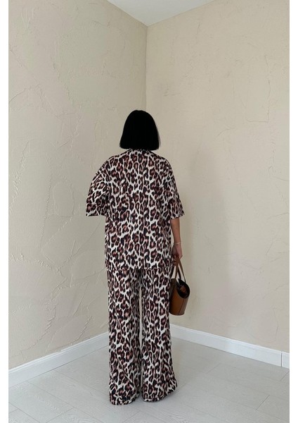 Leopar T-Shirt ve Pantolon Takım