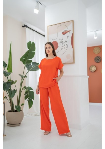Oranj T-Shirt ve Pantolon Takım