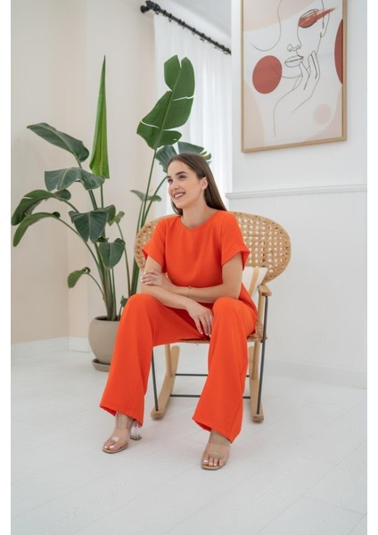 Oranj T-Shirt ve Pantolon Takım