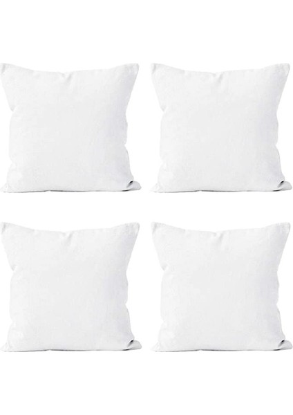 40 x 40 cm Seçenekli Beyaz Kırlent Kılıfı Pamuklu 4 Adet