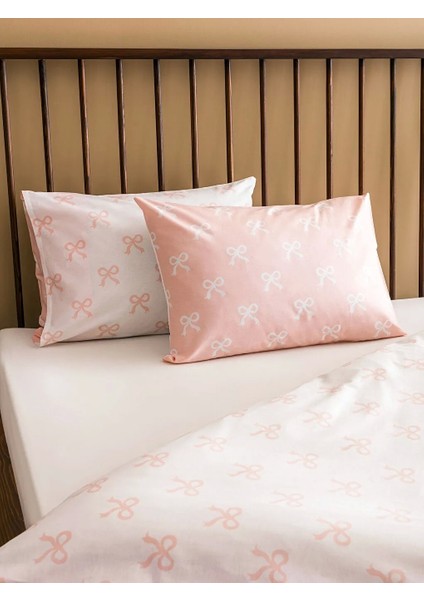 Lcw Home Pembe Fiyonk Desenli Pamuklu Çift Kişilik Nevresim Seti