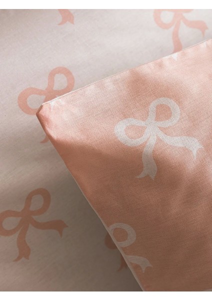 Lcw Home Pembe Fiyonk Desenli Pamuklu Çift Kişilik Nevresim Seti