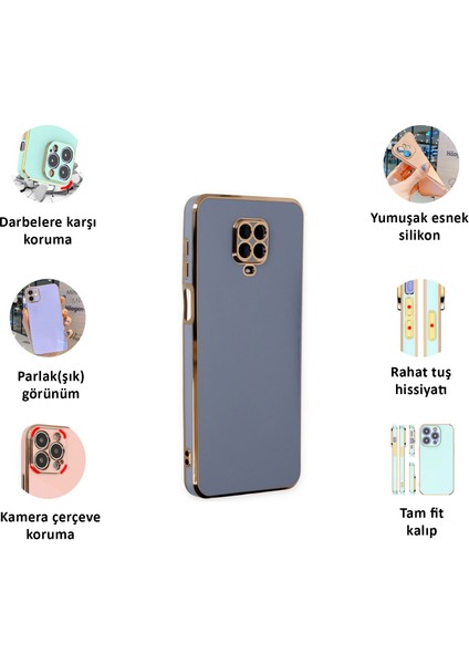 Xiaomi Redmi Note 9 Pro Kılıf Kenar Detaylı Yumuşak Parlak Silikon