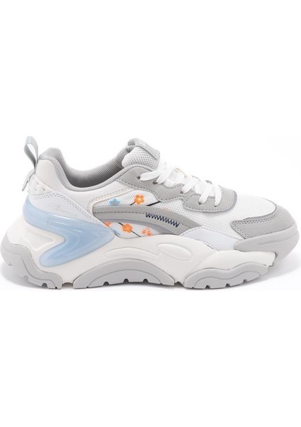 25-Kind Beyaz Bağlı Memory Foam Taban Sneaker Kadın Spor Ayakkabı