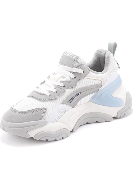 25-Kind Beyaz Bağlı Memory Foam Taban Sneaker Kadın Spor Ayakkabı fırsatları