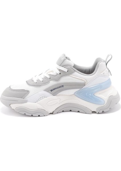 25-Kind Beyaz Bağlı Memory Foam Taban Sneaker Kadın Spor Ayakkabı