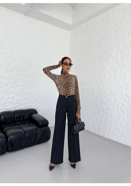 230 gr Poly Viscose Lycra Metal Düğme Palazzo Pantolon fırsatları