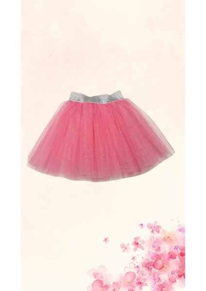 Kız Çocuk Pembe Pırıltılı Tütü Etek