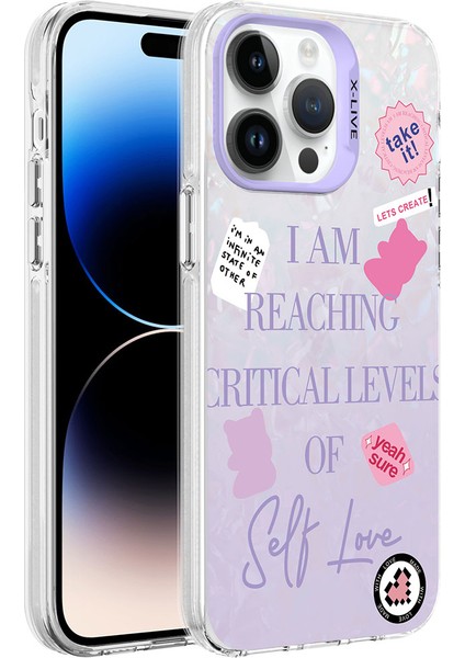 Apple iPhone 14 Pro Max Kılıf Mermer Desenli Fyg Marbello Kapak-Mor