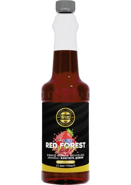 Tüfekçi Kırmızı Orman (Red Forest) Kokteyl, Kahve ve Pasta Şurubu 750 ml