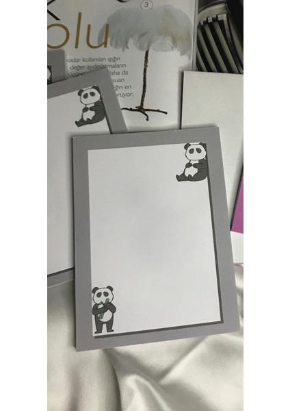 Baskılı Küçük Boy Defter Bloknot Not Defteri Sevimli Ayıcık Pretty Bear School Notebook (Panda) 1 Adet