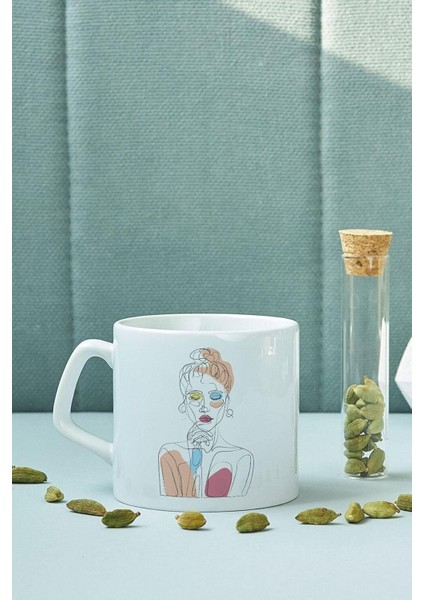 Boho Style Kaktus Tasarımlı Porselen Kupa Bardak