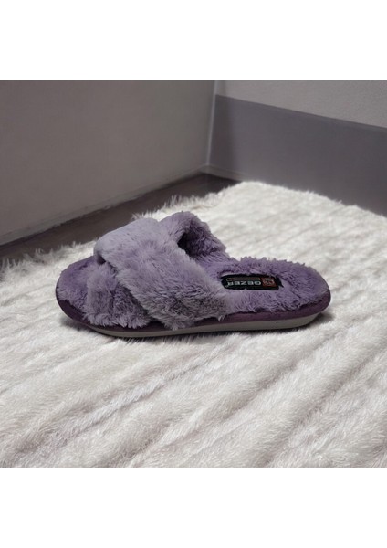 Sessiz Taban Çapraz Kışlık Peluş Terlik modelleri