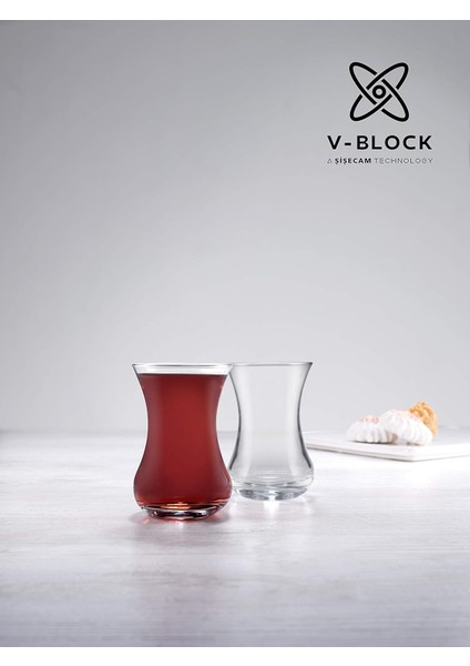 42381S00 V Block Ince Belli 6'lı Çay Bardağı