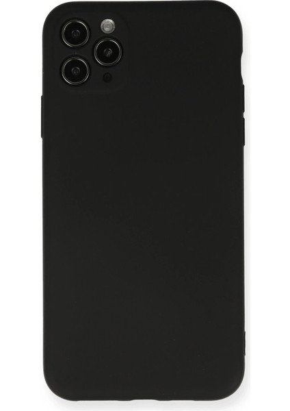 Apple iPhone 11 Pro Max Kılıf Nano Içi Kadife Silikon - Siyah Ynsmr