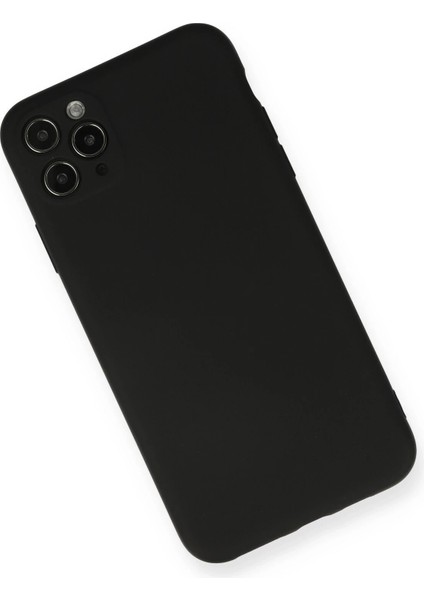 Apple iPhone 11 Pro Max Kılıf Nano Içi Kadife Silikon - Siyah Ynsmr