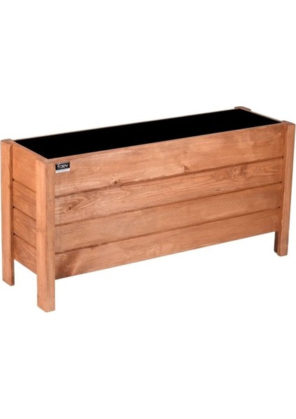 Ahşap Dış Mekan Saksısı Dekoratif Saksı Büyük Boy Hazır Kurulu 100CM x 30CM Yükseklik 50CM
