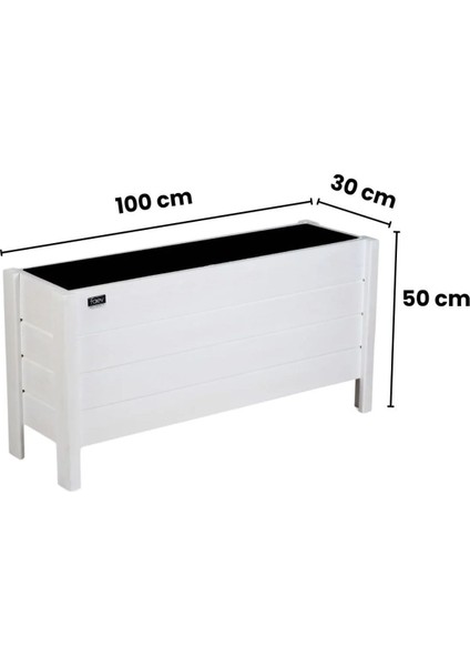 Ahşap Dış Mekan Saksısı Dekoratif Saksı Büyük Boy Hazır Kurulu 100CM x 30CM Yükseklik 50CM fiyatları