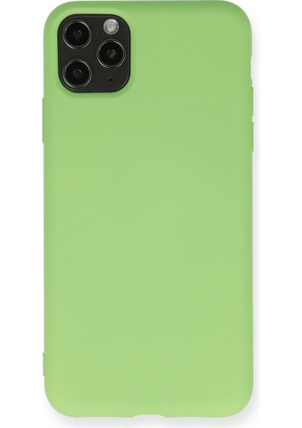 Apple iPhone 11 Pro Max Kılıf Nano Içi Kadife Silikon - Yeşil Ynsmr