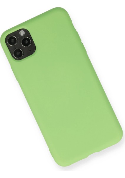 Apple iPhone 11 Pro Max Kılıf Nano Içi Kadife Silikon - Yeşil Ynsmr