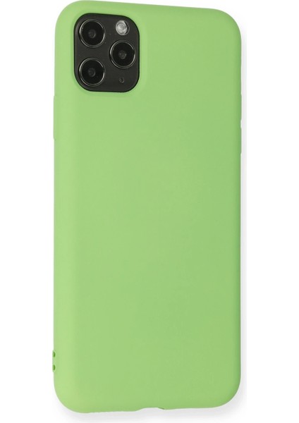 Apple iPhone 11 Pro Max Kılıf Nano Içi Kadife Silikon - Yeşil Ynsmr