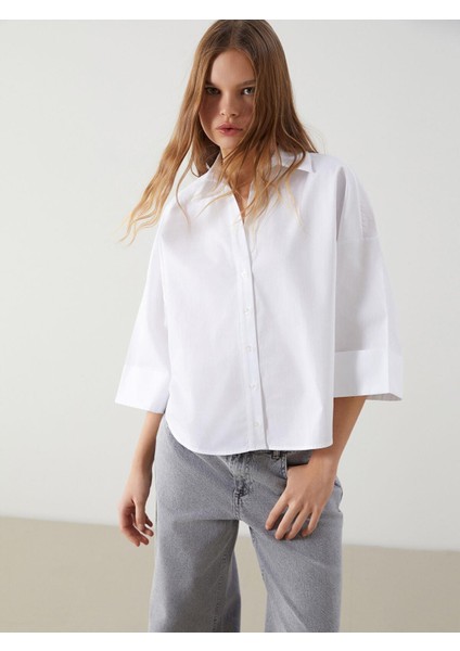 Xsıde Oversize Poplin Kadın Gömlek (S5)