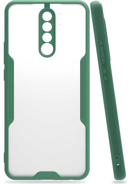 Xiaomi Redmi 9 Kılıf Fyg Parfe Kapak-Koyu Yeşil