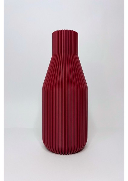 Zen Bordo Renk Modern Dekoratif Vazo – Minimalist ve Doğal Görünüm (23 cm )