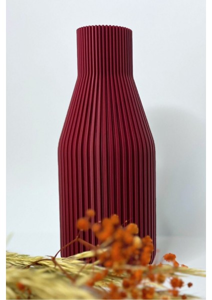 Zen Bordo Renk Modern Dekoratif Vazo – Minimalist ve Doğal Görünüm (23 cm ) indirimleri