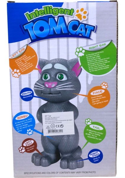 Tom Cat Konuşan Kedi Tom Ses Kaydeden Müzikli 23 cm Talking