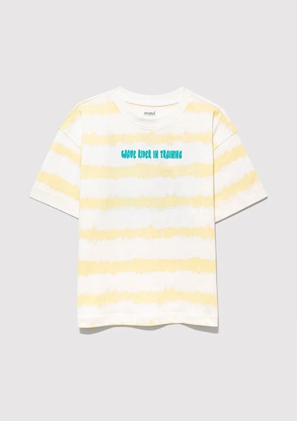 Baskılı Oversize Sarı Erkek Çocuk T-Shirt M6610333-89949