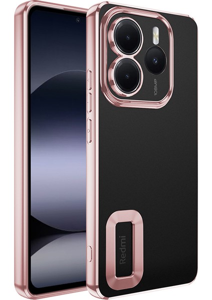Redmi Note 14 5g Kılıf Kamera Korumalı Logo Gösteren Nvg Omega Kapak - Gold