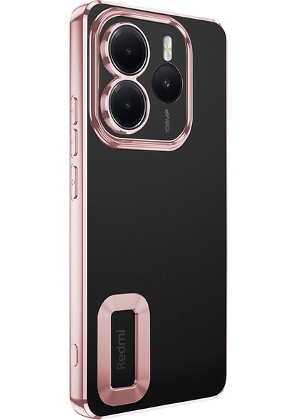 Redmi Note 14 5g Kılıf Kamera Korumalı Logo Gösteren Nvg Omega Kapak - Gold