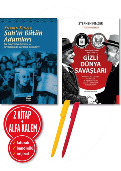 Alfa Kalem+ Stephen Kinzer 2 Kitap (Gizli Dünya Savaşları+Şah'ın Bütün Adamları)-Destek Kitap